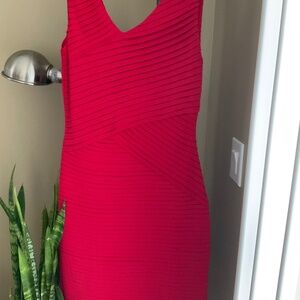 Calvin Klein Beautiful Pleated Red Dress, Size 6, NWT